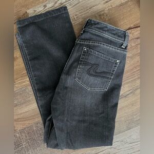 White House Black Market Straight Leg Black Denim Jeans Sz 4
